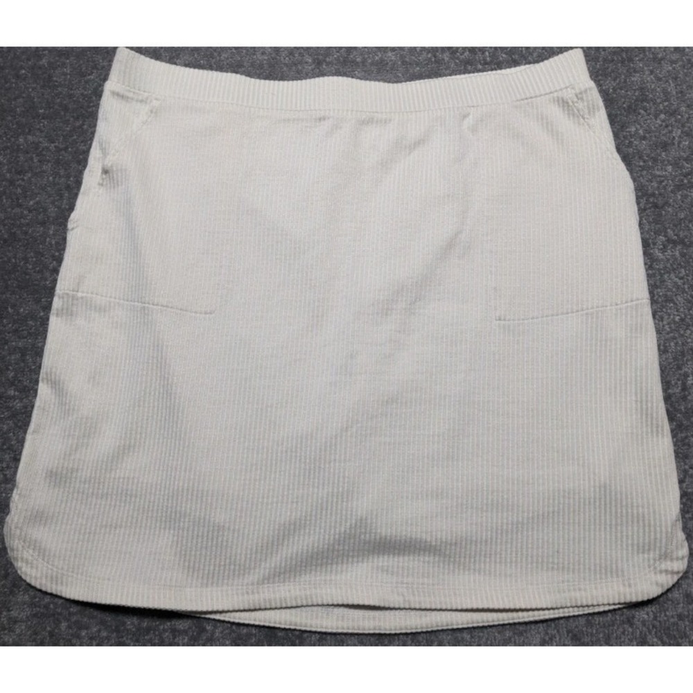 Isaac Mizrahi Live Skort Womens 1XT Cream Ribbed Pockets Activewear Excellent